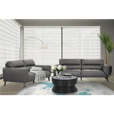 Georgia Leather 2 Seater Sofa - Gun Metal at Online8 Furniture Auckland NZ