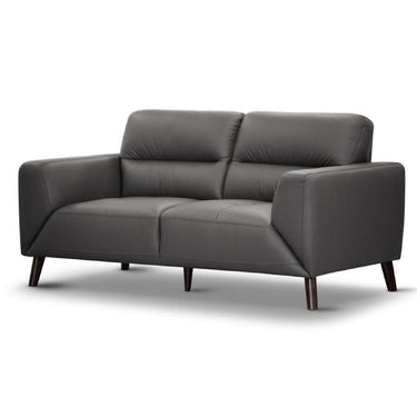 Georgia Leather 2 Seater Sofa - Gun Metal at Online8 Furniture Auckland NZ
