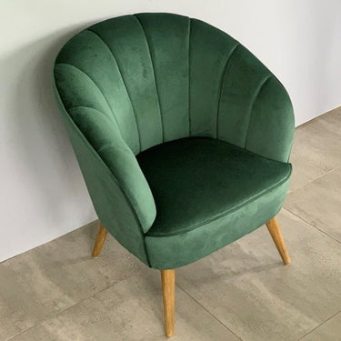 Gina Velvet Casual Armchair - Green at Online8 Furniture Auckland NZ