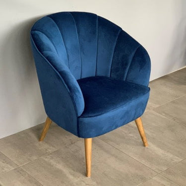 Gina Velvet Casual Armchair - Navy at Online8 Furniture Auckland NZ