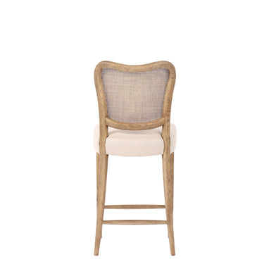 Giverny Bar Stool | Cream Linen & Oak at Online8 Furniture Auckland NZ
