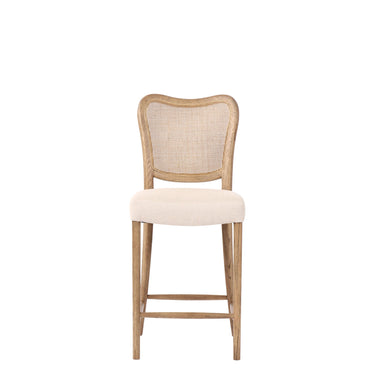 Giverny Bar Stool | Cream Linen & Oak at Online8 Furniture Auckland NZ