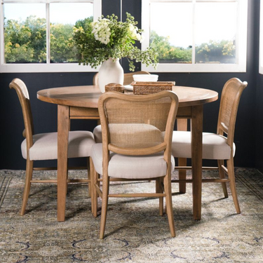 Giverny Dining Chair with Rattan Back at Online8 Furniture Auckland NZ