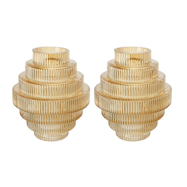 Glass Vase Set/2 - Amber at Online8 Furniture Auckland NZ