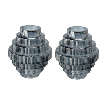 Glass Vase Set/2 - Smoke at Online8 Furniture Auckland NZ