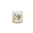 Gold Paint Splatter Glass Votive 8cm at Online8 Furniture Auckland NZ
