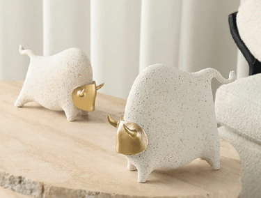Golden Face Bull Statue Large at Online8 Furniture Auckland NZ