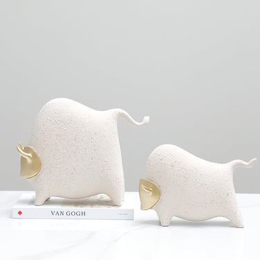 Golden Face Bull Statue Small at Online8 Furniture Auckland NZ