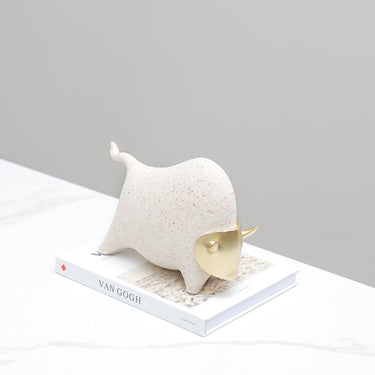 Golden Face Bull Statue Small at Online8 Furniture Auckland NZ