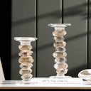 Golden Glass Candle Stick - Small at Online8 Furniture Auckland NZ