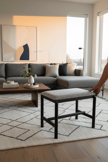 Grayson Bench Seat - Black/Grey at Online8 Furniture Auckland NZ