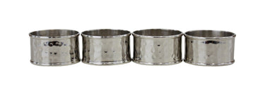 Hammered Napkin Rings Set/4 at Online8 Furniture Auckland NZ