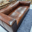 Hampshire 3 Seater Aged Leather Sofa: Vintage Cigar at Online8 Furniture Auckland NZ