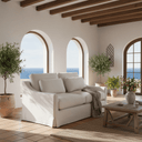 Hampton 2.5 Seater Slip Cover Sofa - Salt & Pepper at Online8 Furniture Auckland NZ