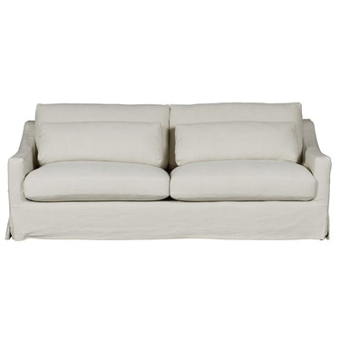 Hampton 3.5 Seater Slipcover Sofa in Salt & Pepper cotton-linen over a solid sprung timber frame