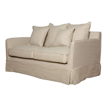 Hamptons 2-Seater Slipcover Sofa Bed - Beige at Online8 Furniture Auckland NZ