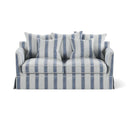 Hamptons 2-Seater Slipcover Sofa Bed - Blue Sky Stripes at Online8 Furniture Auckland NZ