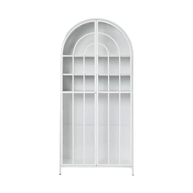 Hamptons Arched Glass Doors Cabinet - White at Online8 Furniture Auckland NZ