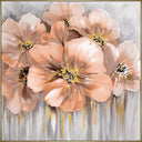 Hand Painted Flower Painting on Stretched Canvas - Gold Frame at Online8 Furniture Auckland NZ