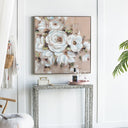 Hand Painted Flower Painting on Stretched Canvas - Gold Frame at Online8 Furniture Auckland NZ