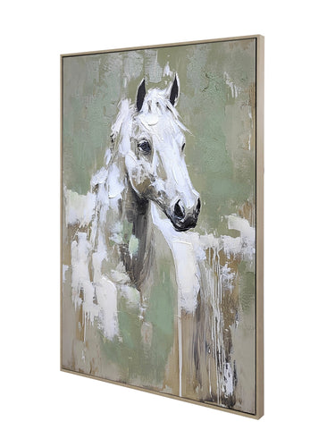 Hand Painted Horse Framed Canvas Wall Art at Online8 Furniture Auckland NZ