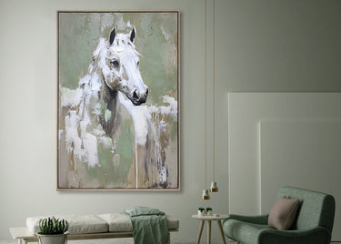 Hand Painted Horse Framed Canvas Wall Art at Online8 Furniture Auckland NZ