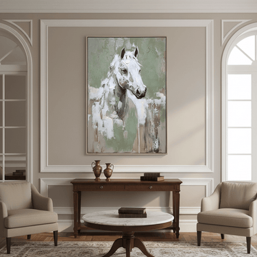 Hand Painted Horse Framed Canvas Wall Art at Online8 Furniture Auckland NZ