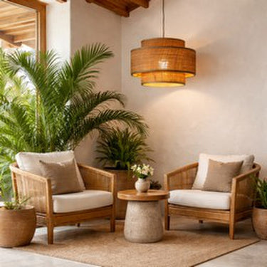 Handcrafted Bamboo Pendant - Natural at Online8 Furniture Auckland NZ