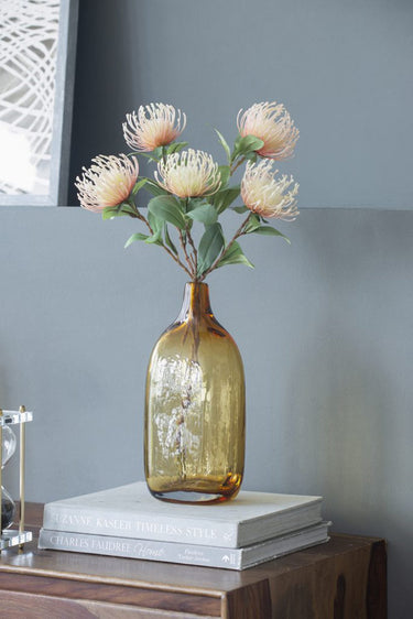 Handmade Glass Vase Ochre Tall at Online8 Furniture Auckland NZ