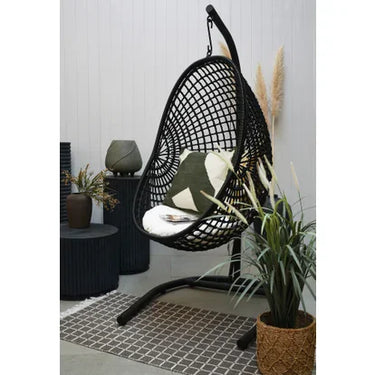 Hanging Pod Chair - Black Check at Online8 Furniture Auckland NZ