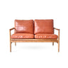 Bailey Mid Century 2 Seat Leather Sofa - Caramel Brown at Online8 Furniture Auckland NZ