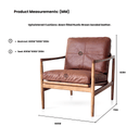 Hans Mid-Century leather Armchair - Rustic Brown at Online8 Furniture Auckland NZ