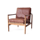 Hans Mid-Century leather Armchair - Rustic Brown at Online8 Furniture Auckland NZ