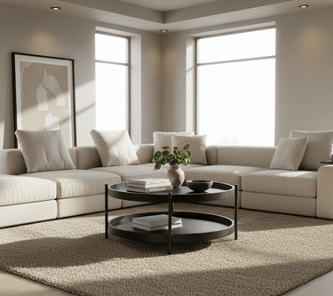 Harper Two Tier Round Coffee Table - Black at Online8 Furniture Auckland NZ