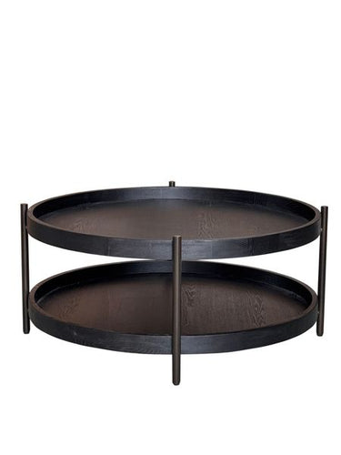 Harper Two Tier Round Coffee Table - Black at Online8 Furniture Auckland NZ