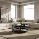 Harper Two Tier Round Coffee Table - Black at Online8 Furniture Auckland NZ
