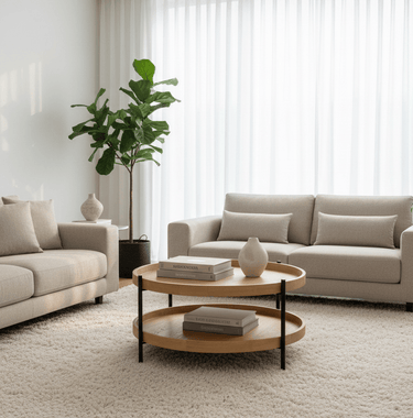 Harper Two Tier Round Coffee Table - Natural at Online8 Furniture Auckland NZ