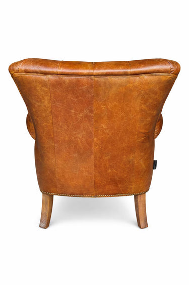 Harrington Aged Leather Armchair – Cognac at Online8 Furniture Auckland NZ