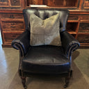 Harrington Buttoned Leather Armchair - Belon Black at Online8 Furniture Auckland NZ