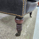 Harrington Buttoned Leather Armchair - Belon Black at Online8 Furniture Auckland NZ