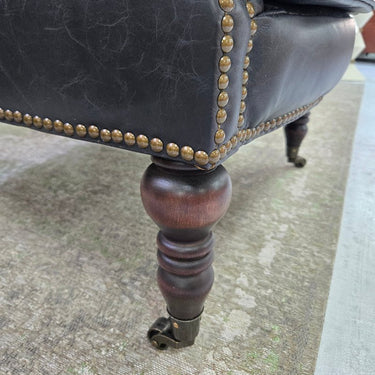 Harrington Buttoned Leather Armchair - Belon Black at Online8 Furniture Auckland NZ