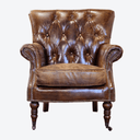 Harrington Buttoned Leather Armchair - Vintage Cigar at Online8 Furniture Auckland NZ