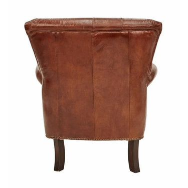 Harrington Buttoned Leather Armchair - Vintage Cigar at Online8 Furniture Auckland NZ