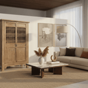 Harvest Carved 2 Door Showcase Cabinet - Reclaimed Elm at Online8 Furniture Auckland NZ
