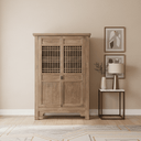 Harvest Carved 2 Door Showcase Cabinet - Reclaimed Elm at Online8 Furniture Auckland NZ