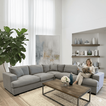 Hastings Corner Modular Sofa in light grey high-performance polyester