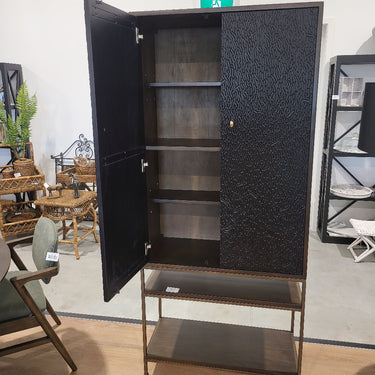 Heirloom Tall Bar Cabinet - Textured Doors at Online8 Furniture Auckland NZ