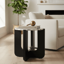 Hendrix Side Table W/ Mirror Top - Black at Online8 Furniture Auckland NZ