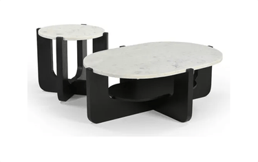 Hendrix Side Table W/ Mirror Top - Black at Online8 Furniture Auckland NZ