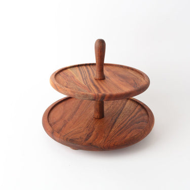 Heritage Acacia 2-Tiered Serving Stand at Online8 Furniture Auckland NZ